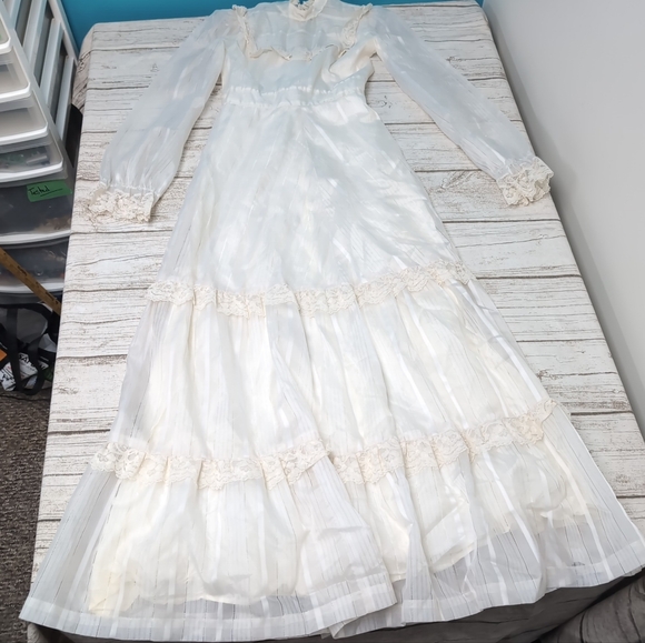 Dresses | Vintage 197s Gunne Sax Style Maxi Prairie Wedding Dress In ...